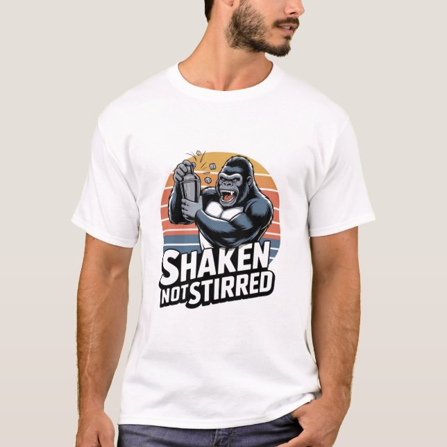 Shaken Not Stirred Gorilla Bartender Shirt (Front)