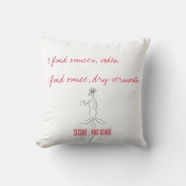 Shaken, Not Stirred Martini Pillow (Front)