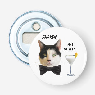 "Shaken, Not Stirred" White Button Bottle Opener