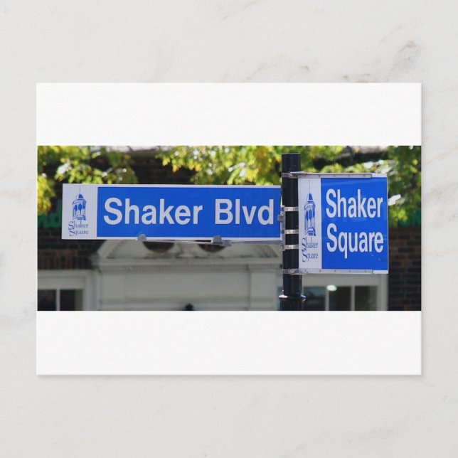 Shaker Square Sign Postcard (Front)