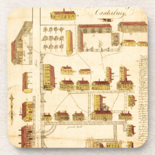 SHAKER VILLAGE MAP, 1849 COASTER
