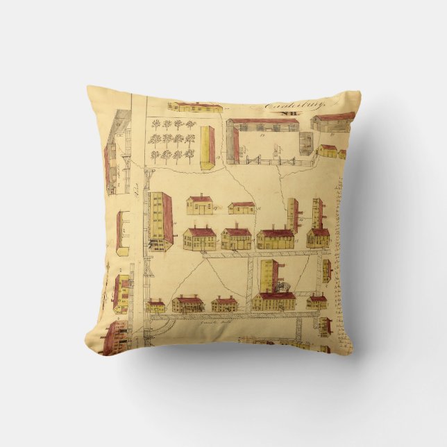 SHAKER VILLAGE MAP, 1849 CUSHION (Front)