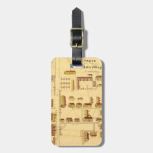 SHAKER VILLAGE MAP, 1849 LUGGAGE TAG