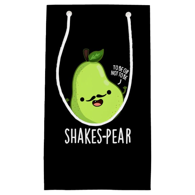 Shakes-pear Funny Pear Fruit Pun Dark BG Small Gift Bag (Front)