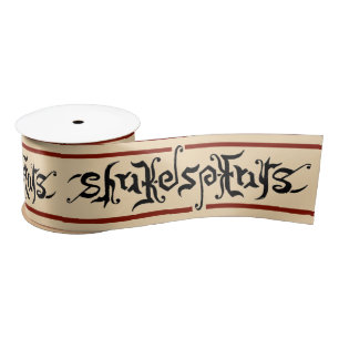 Shakespeare Ambigram Ribbon Satin Ribbon
