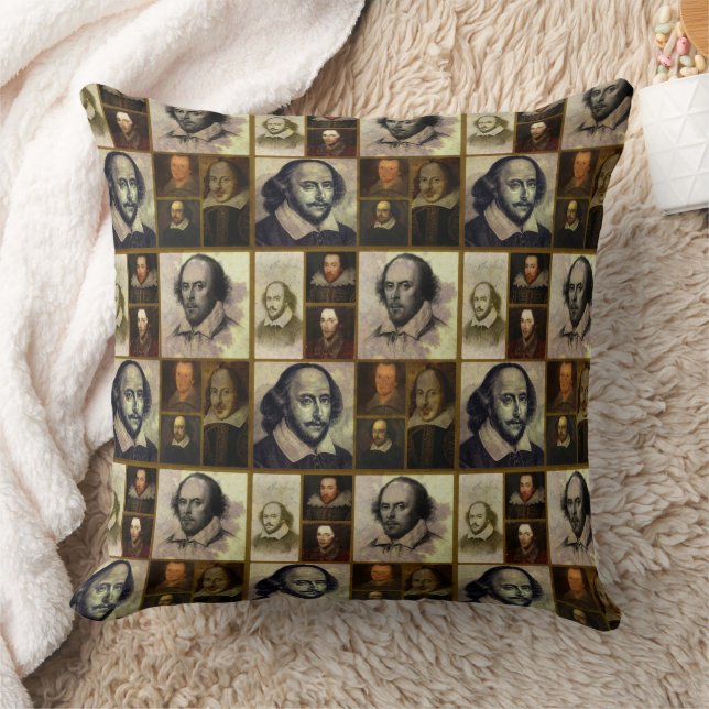 Shakespeare Collage Throw Pillow (Blanket)