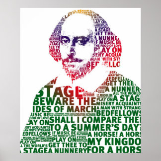 Shakespeare green gradient text design poster