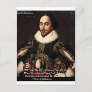 Shakespeare Halloween "Hell Contagion" Quote Gifts Postcard