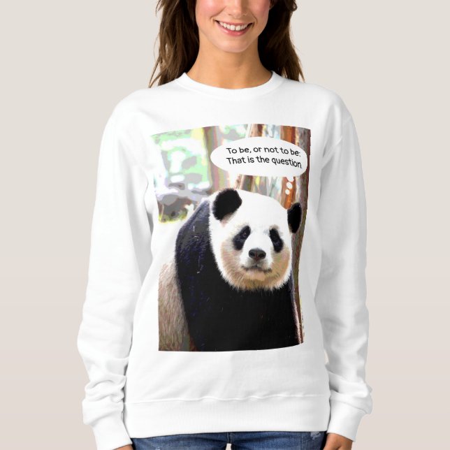 Shakespeare Hamlet Quote Panda Bear Womens Sweatshirt (Front)