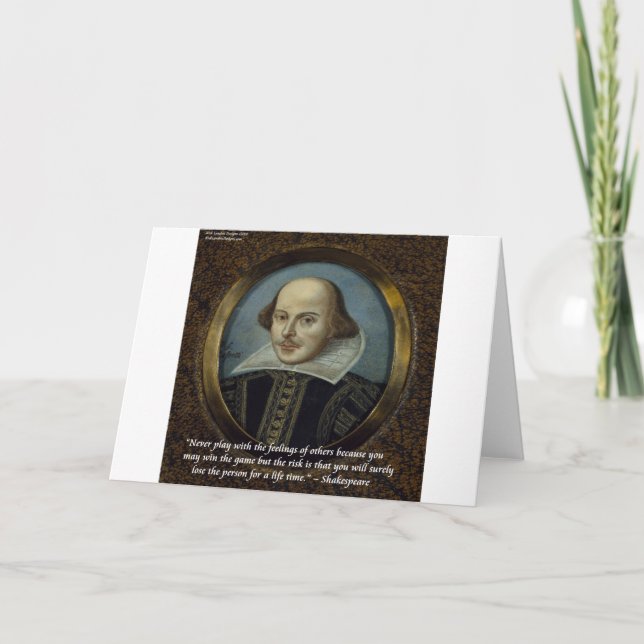 Shakespeare & His Famous Feelings Quote Card (Front)