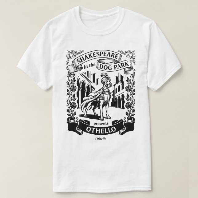 Shakespeare in the Dog Park - Othello - Great Dane T-Shirt (Design Front)