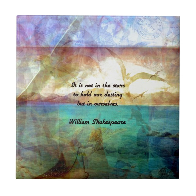 Shakespeare Inspirational Quote About Destiny Tile (Front)