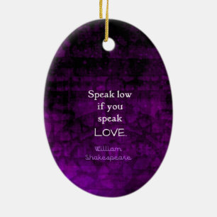 Shakespeare Inspirational Romantic LOVE Quote Ceramic Tree Decoration