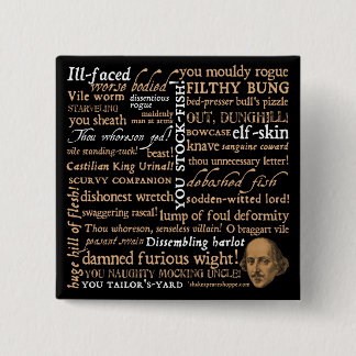 Shakespeare Insults Collection 15 Cm Square Badge
