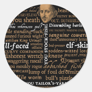 Shakespeare Insults Collection Classic Round Sticker