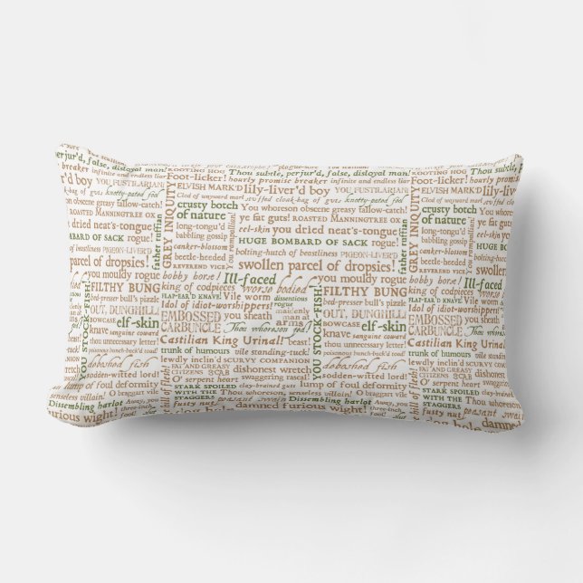 Shakespeare Insults Collection Lumbar Cushion (Front)