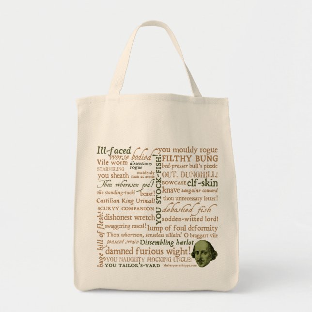 Shakespeare Insults Collection Tote Bag (Front)