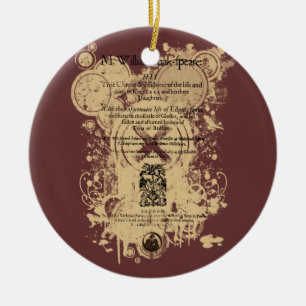 Shakespeare King Lear Quarto Front Piece Ceramic Tree Decoration