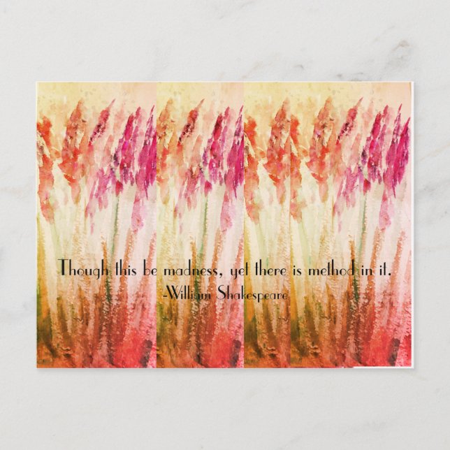 Shakespeare Madness Quote Postcard (Front)