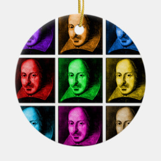 Shakespeare Pop Art Ceramic Tree Decoration