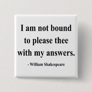 Shakespeare Quote 9a 15 Cm Square Badge
