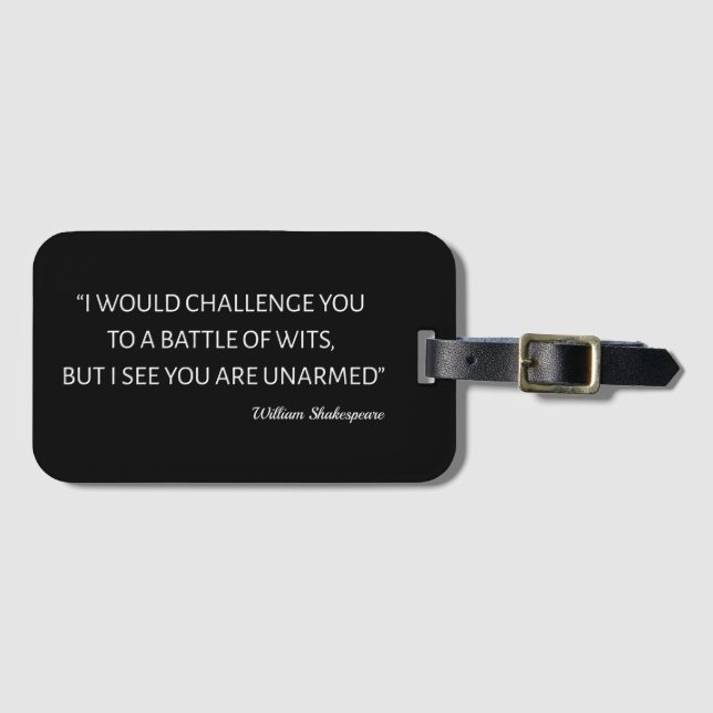 Shakespeare Quote - Battle Of Wits Luggage Tag (Front Horizontal)