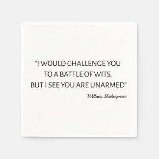 Shakespeare Quote - Battle Of Wits Napkin