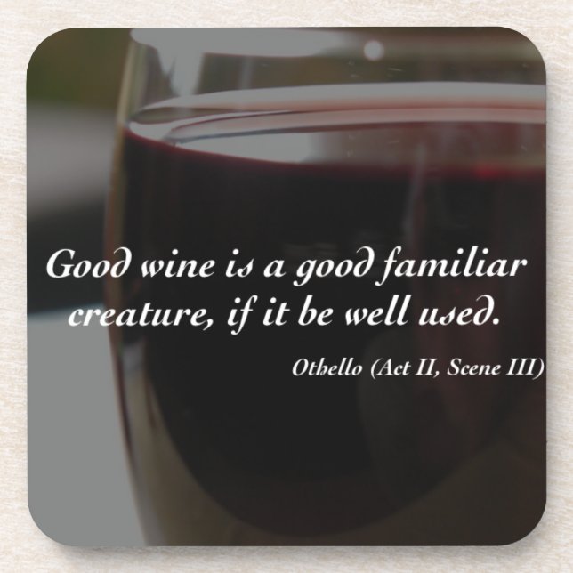 Shakespeare Quote Good Wine Coaster (Front)