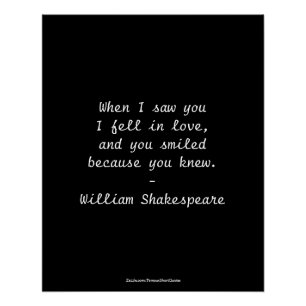 Shakespeare Quote - I Fell In Love Poster
