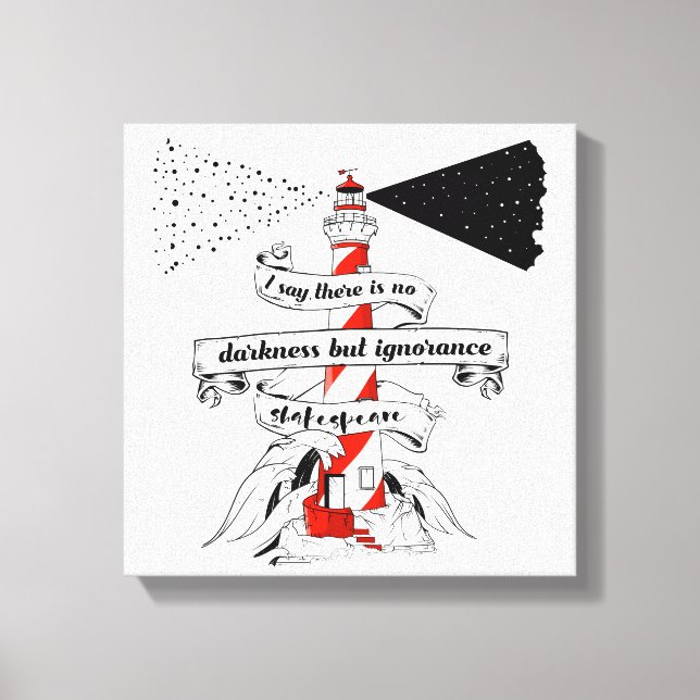 Shakespeare quote Lighthouse illustration Canvas Print (Front)