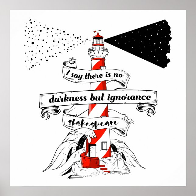 Shakespeare quote Lighthouse illustration Poster (Front)