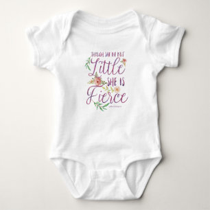 Shakespeare quote Little and fierce Baby Bodysuit