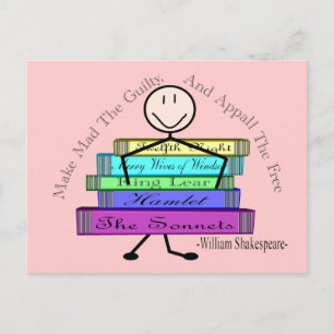 Shakespeare Quote Stick People Design Postcard