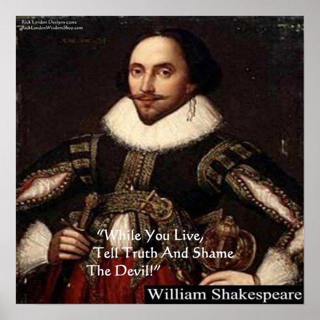 Shakespeare "Shame Devil" Wisdom Quote Poster (Front)