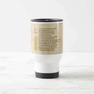 Shakespeare Sonnet 116 (CXVI) on Parchment Travel Mug