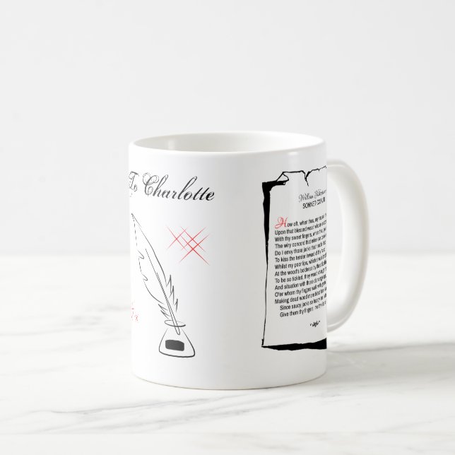 Shakespeare Sonnet 128 Coffee Mug (Front Right)