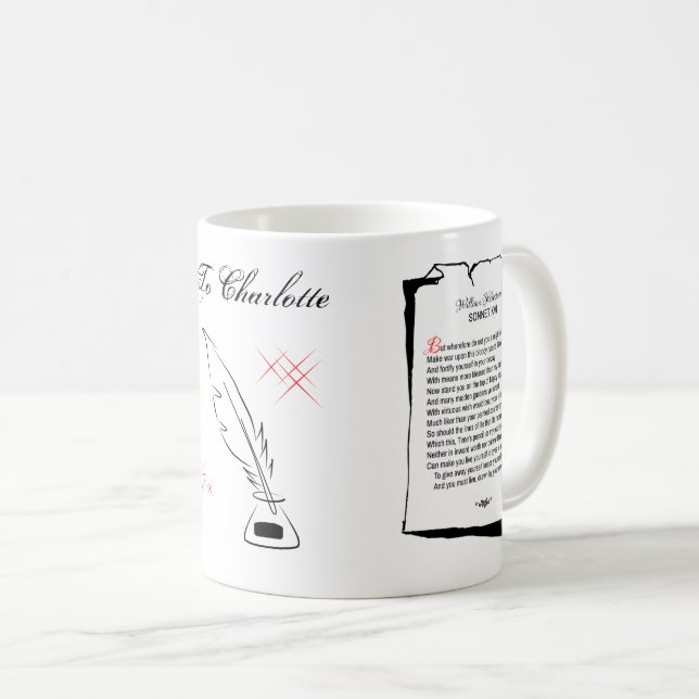 Shakespeare Sonnet 16 Coffee Mug (Front Right)