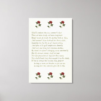 Shakespeare Sonnet # 18 Canvas Print