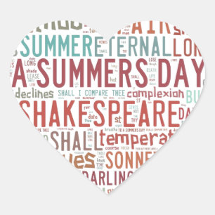 Shakespeare Sonnet 18 Heart Sticker