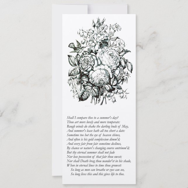 Shakespeare Sonnet # 18 Invitation (Front)