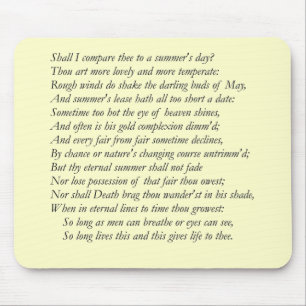 Shakespeare Sonnet # 18 Mouse Pad