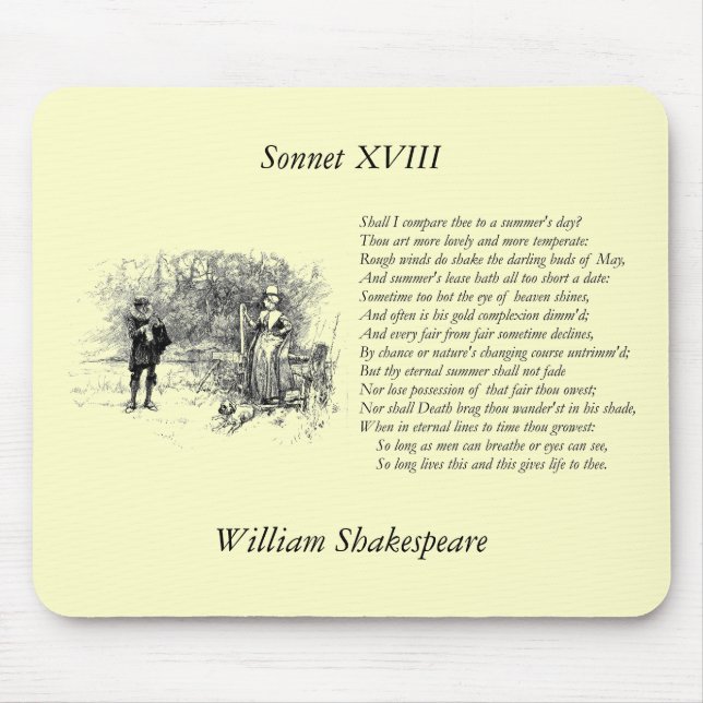 Shakespeare Sonnet # 18 Mouse Pad (Front)