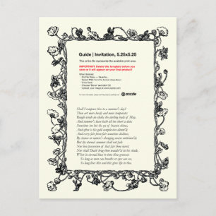 Shakespeare Sonnet # 18 Postcard