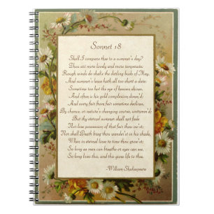 Shakespeare Sonnet 18 Spiral Notebook