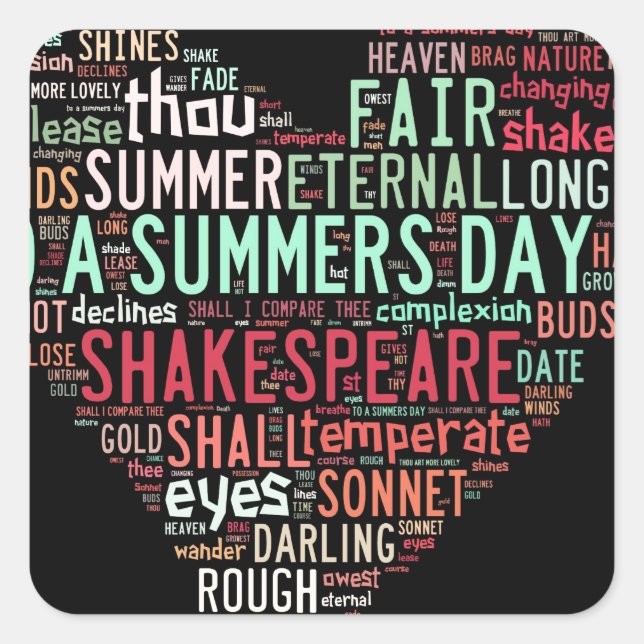 Shakespeare Sonnet Square Sticker (Front)