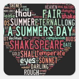 Shakespeare Sonnet Square Sticker