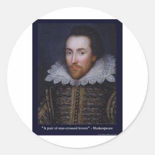 Shakespeare Star-Crossed Lovers Gifts Mugs Tees Classic Round Sticker