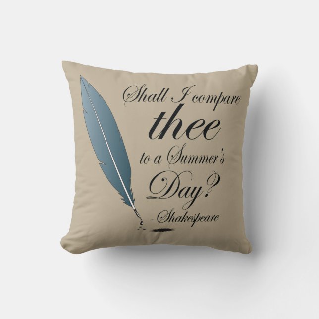 Shakespeare Summer's Day Quote Cushion (Front)