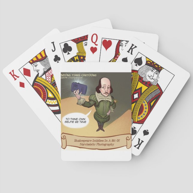 Shakespeare Takes Selfie Funny Playing Cards (Back)