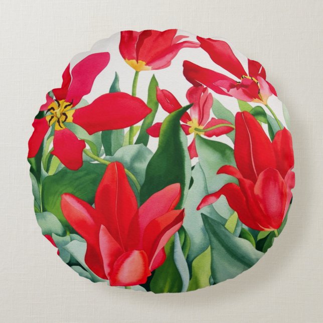 Shakespeare Tulips Round Cushion (Front)